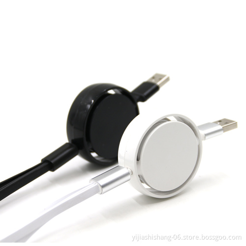 High Quality Logo Customizable TPE 3 in 1 Retractable Micro USB Cable Sync Data Charging Cable for Mobile Phone